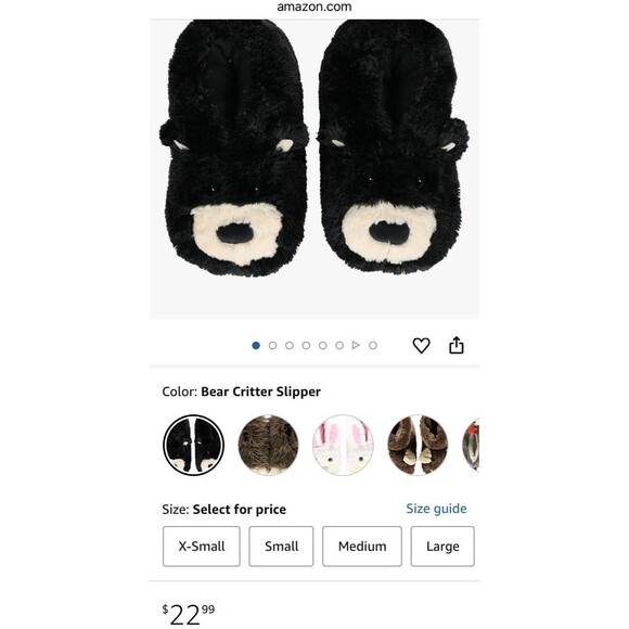 Lazy One Bear Ultra Soft Non Slip Critter Slippers Size S NWT - Picture 4 of 4